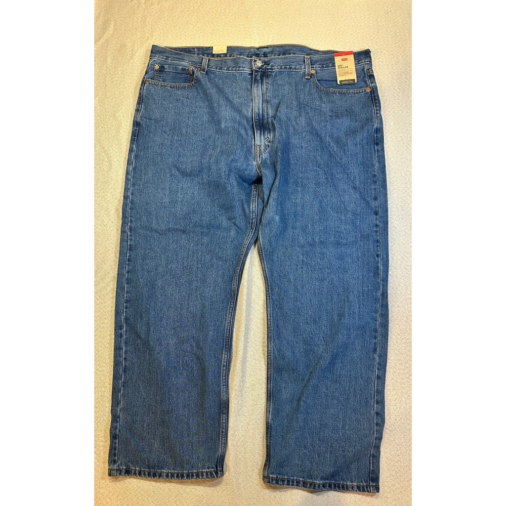 Levis 505 Regular Fit Mens Jeans 48x30 Medium Wash Straight Leg 00505-4891 NWT
